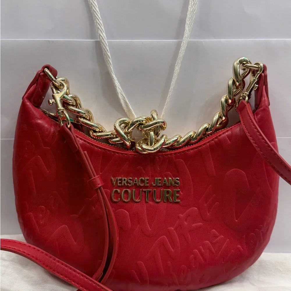 Versace Jeans Collection Red Quilted Mini Crossbody with Gold Hardware - Picture 5 of 5